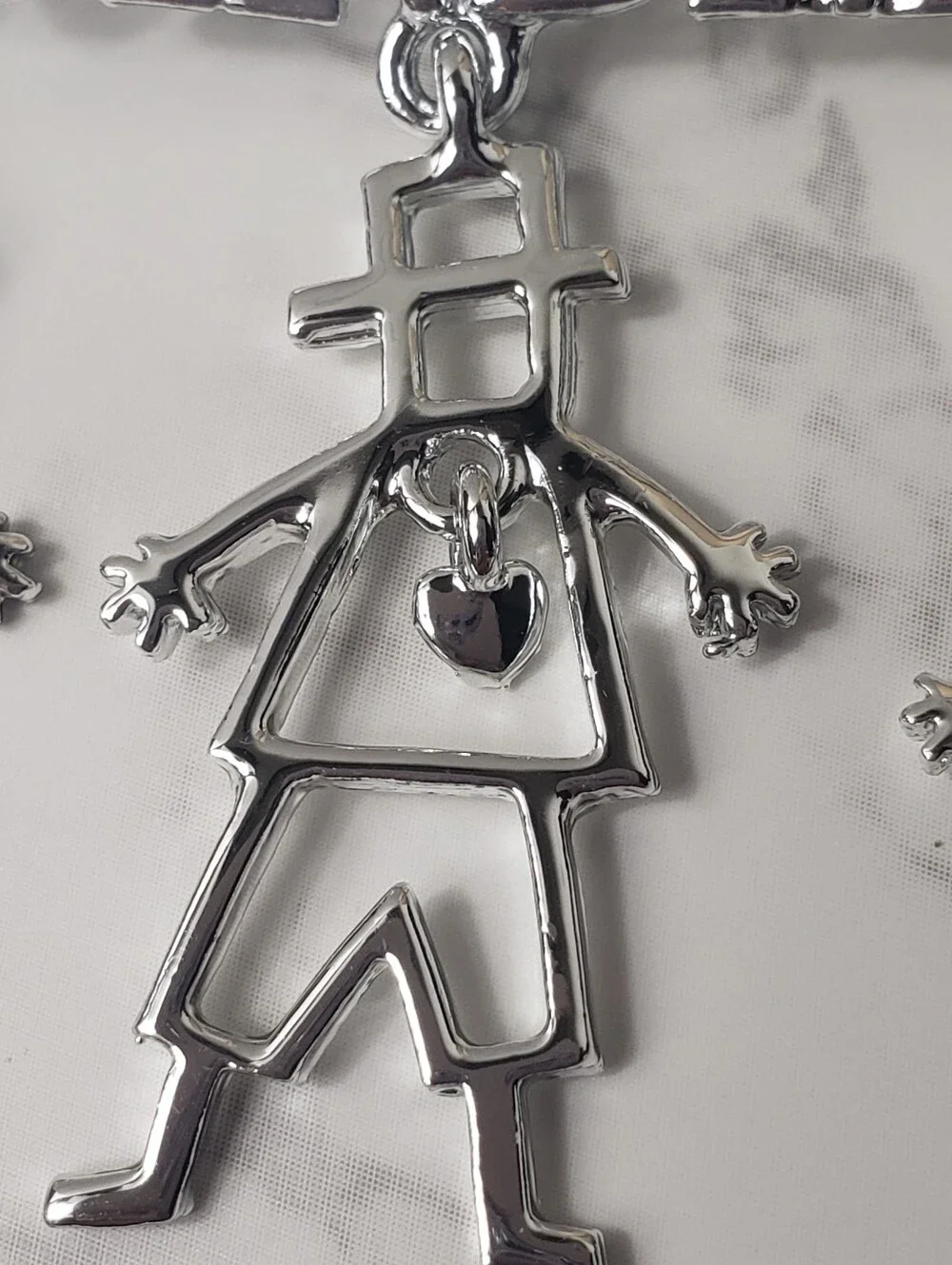 Vintage GRANDMA Silver-tone Dangling Brooch Pin